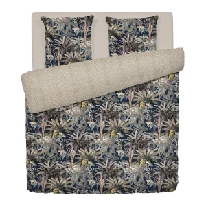 Housse de couette + taie(s) satin de coton - Sauvage bleu foncé*Chevignon Sale