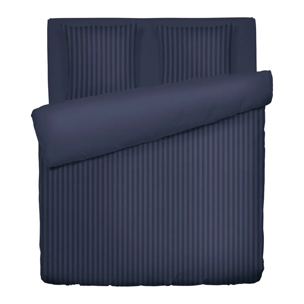 housse_de_couette__taies__1-126.webp Housse de couette + taie(s) satin de coton - Jacquard tissé - rayure bleu foncé*Ines by Ines de la Fressange Best