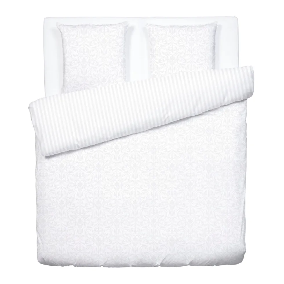 housse_de_couette__taies__1-137.webp Housse de couette + taie(s) d'oreiller satin de coton - tissé Jacquard - Baroque blanc*Maison Héritage Discount