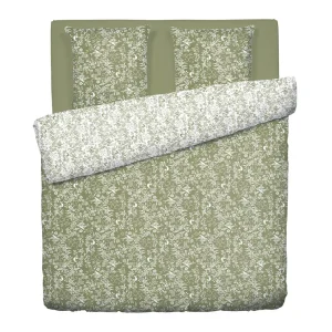 Housse de couette + taie(s) satin de coton - Birds Vert olive*Cacharel Best