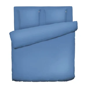Housse de couette + taie(s) satin de coton - Aurore Uni Bleu*Cacharel Online