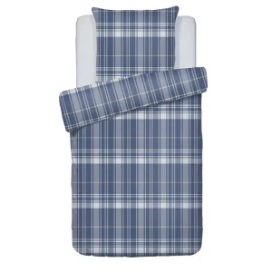 Housse de couette + taies flanelle à carreaux - Bleu foncé*Chevignon Outlet