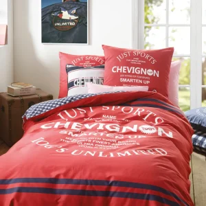 Housse de couette + taies coton - Just Sports / Ducks Rouge / Bleu*Chevignon Sale