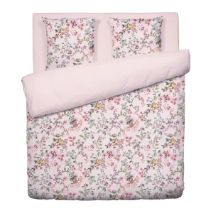 Housse de couette + taie(s) satin de coton Jardin Secret - Rose Blush*Cacharel Discount