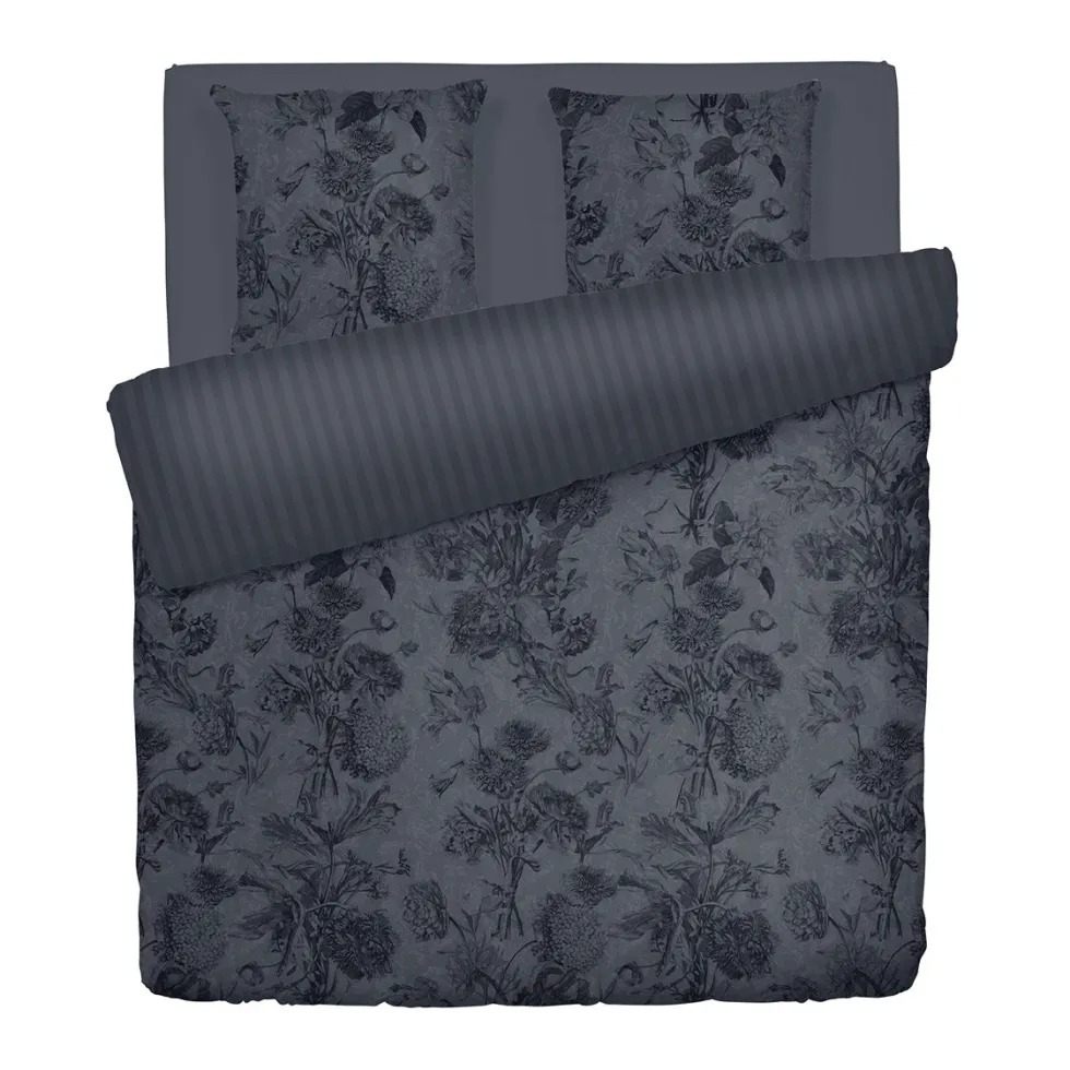 housse_de_couette__taies__1-191.webp Housse de couette + taie(s) d'oreiller satin de coton - Toile Fleurie Noir / Gris*Rodier Best