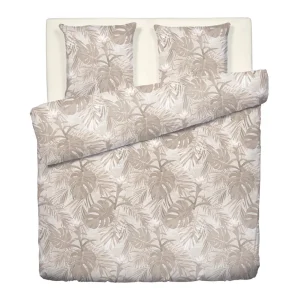 Housse de couette + taie(s) d'oreiller satin de coton - Tropical Taupe clair*Rodier Discount
