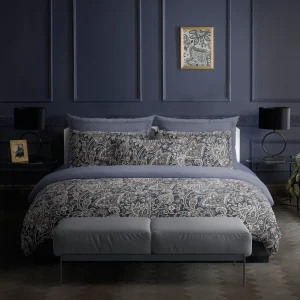 Housse de couette + taie(s) d'oreiller satin de coton - Indienne Gris / taupe*Maison Héritage Best