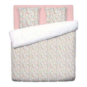 Housse de couette + taie(s) satin de coton - Prairie Fleurie/Petit Pois Blanc*Ines by Ines de la Fressange Clearance