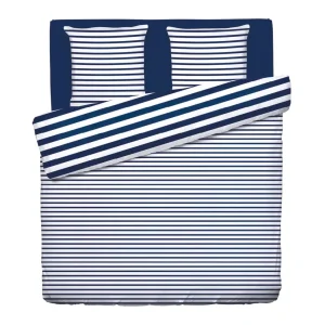 Housse de couette + taie(s) satin de coton - Horizon Bleu*Chevignon New