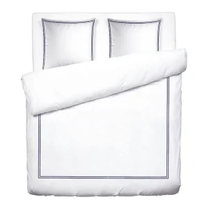 Housse de couette + taie(s) d'oreiller satin de coton Saint-Tropez Bleu foncé / Blanc*Chevignon Fashion