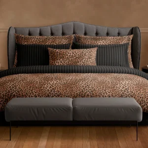 Housse de couette + taie(s) d'oreiller satin de coton - Élégance sauvage Brun*Chevignon New