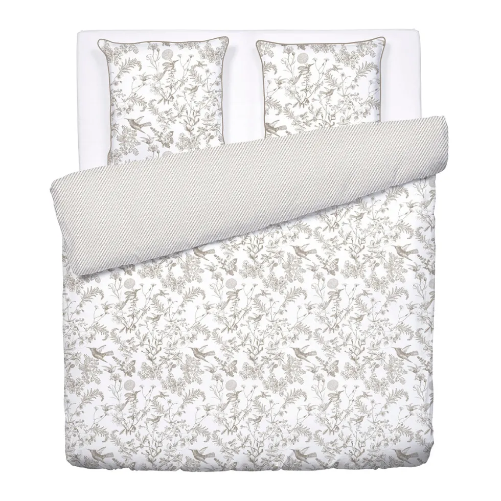 housse_de_couette__taies__1-6.webp Housse de couette + taie(s) d'oreiller satin de coton - Colibri floral Taupe*Maison Héritage New