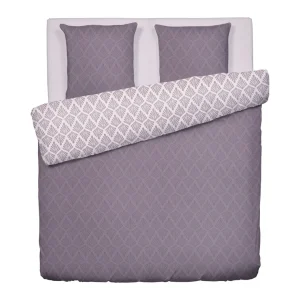 Housse de couette + taie(s) d'oreiller satin de coton - Harmonie végétale Violet foncé / Violet clair*Ines by Ines de la Fressange Sale