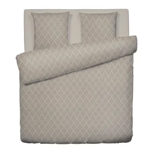 Housse de couette + taie(s) d'oreiller satin de coton - Harmonie végétale Taupe / Taupe*Ines by Ines de la Fressange Best