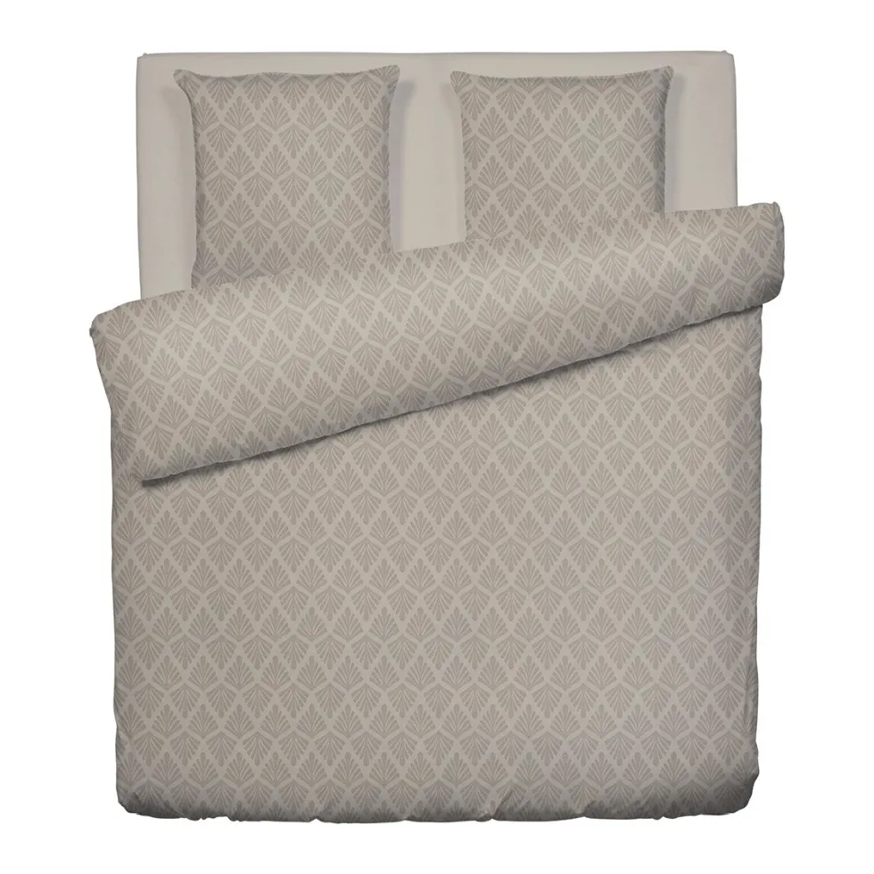 housse_de_couette__taies__1-71.webp Housse de couette + taie(s) d'oreiller satin de coton - Harmonie végétale Taupe / Taupe*Ines by Ines de la Fressange Best