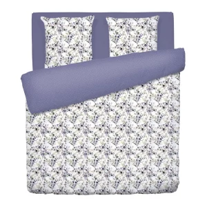 Housse de couette + taie(s) d'oreiller satin de coton - Eucalyptus Blanc*Maison Héritage Fashion