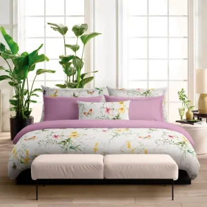 Housse de couette + taie(s) satin de coton - Prairie de fleurs sauvages Blanc*Cacharel Fashion