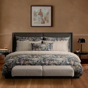 Housse de couette + taie(s) satin de coton - Sauvage bleu foncé*Chevignon Sale