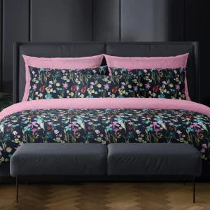Housse de couette + taie(s) d'oreiller en satin de coton - Iris Bleu foncé*CXLbyChristianLacroix Clearance
