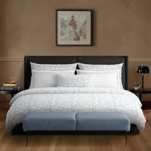 Housse de couette + taie(s) d'oreiller satin de coton - Le Frêne Bleu blanc*Chevignon Online
