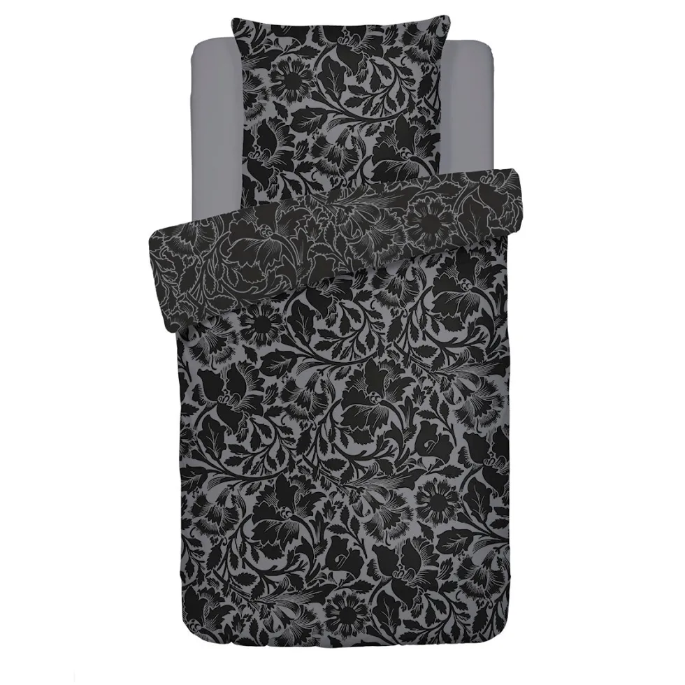 housse_de_couette__taies__2-159.webp Housse de couette + taie(s) d'oreiller en satin de coton - Arabesque Anthracite*CXLbyChristianLacroix Sale