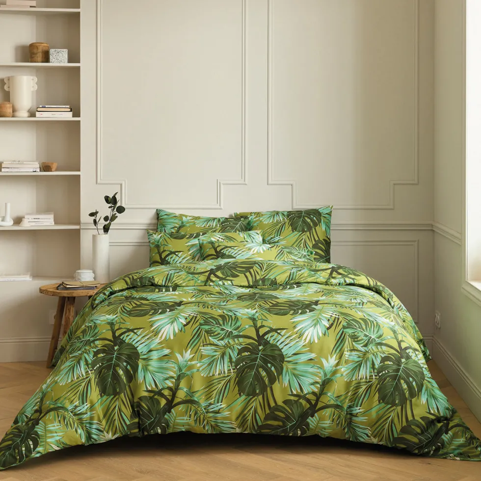 housse_de_couette__taies__2-187.webp Housse de couette + taie(s) d'oreiller satin de coton - Tropical Vert clair*Rodier Best