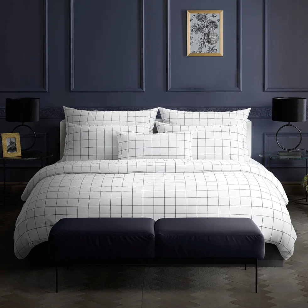 housse_de_couette__taies__2-195.webp Housse de couette + taie(s) d'oreiller satin de coton - Carreaux blanc*Maison Héritage Outlet