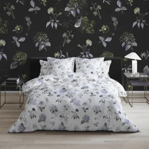 Housse de couette + taie(s) satin de coton - Fleurs Passion blanc*Cacharel New