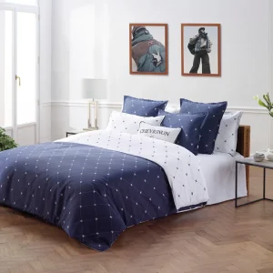 Housse de couette + taie(s) satin de coton - Canards Evy Bleu*Chevignon Clearance