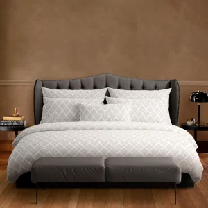 Housse de couette + taie(s) d'oreiller satin de coton - Vibrance végétale Blanc / Blanc*Chevignon Sale