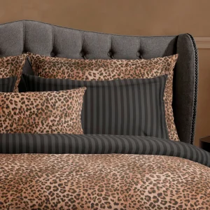 Housse de couette + taie(s) d'oreiller satin de coton - Élégance sauvage Brun*Chevignon New