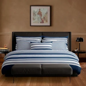 Housse de couette + taie(s) d'oreiller satin de coton - Sylvestre Bleu*Chevignon Best