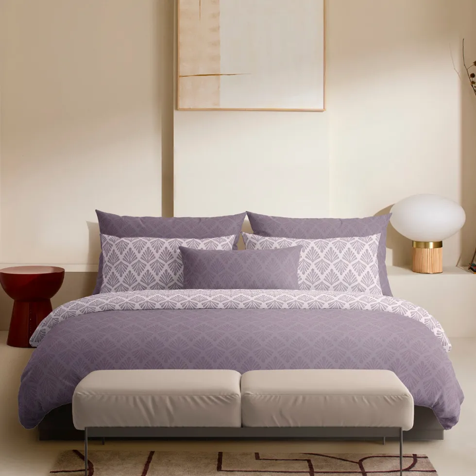housse_de_couette__taies__2-69.webp Housse de couette + taie(s) d'oreiller satin de coton - Harmonie végétale Violet foncé / Violet clair*Ines by Ines de la Fressange Sale