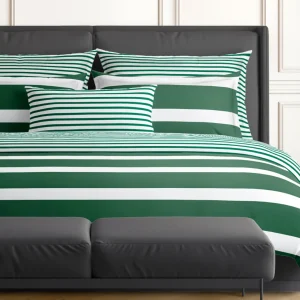 Housse de couette + taie(s) satin de coton - Marinière Vert*Ines by Ines de la Fressange Fashion