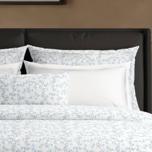 Housse de couette + taie(s) d'oreiller satin de coton - Le Frêne Bleu blanc*Chevignon Online