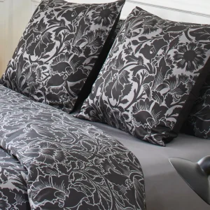 Housse de couette + taie(s) d'oreiller en satin de coton - Arabesque Anthracite*CXLbyChristianLacroix Sale