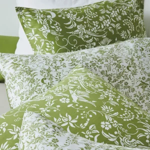 Housse de couette + taie(s) satin de coton - Birds Vert olive*Cacharel Best