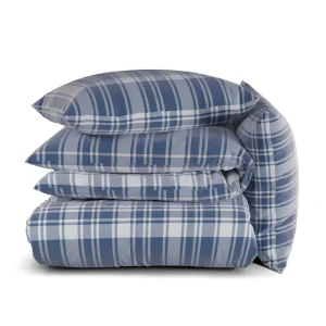 Housse de couette + taies flanelle à carreaux - Bleu foncé*Chevignon Outlet