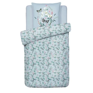 Housse de couette + taie(s) satin de coton Buddleia Small - Bleu Sarcelle*Cacharel Clearance