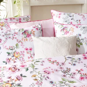 Housse de couette + taie(s) satin de coton Jardin Secret - Rose Blush*Cacharel Discount