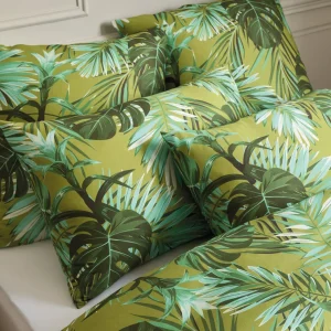 Housse de couette + taie(s) d'oreiller satin de coton - Tropical Vert clair*Rodier Best
