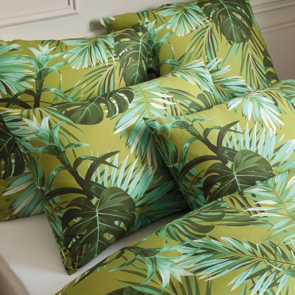 housse_de_couette__taies__3-186.webp Housse de couette + taie(s) d'oreiller satin de coton - Tropical Vert clair*Rodier Best