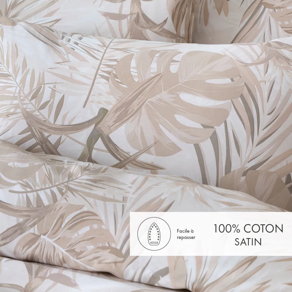 housse_de_couette__taies__3-187.webp Housse de couette + taie(s) d'oreiller satin de coton - Tropical Taupe clair*Rodier Discount
