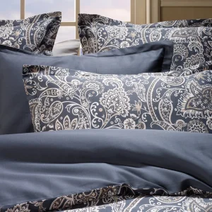Housse de couette + taie(s) d'oreiller satin de coton - Paisley Gris / Taupe*Chevignon Online