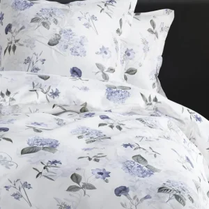 Housse de couette + taie(s) satin de coton - Fleurs Passion blanc*Cacharel New