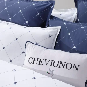 Housse de couette + taie(s) satin de coton - Canards Evy Bleu*Chevignon Clearance