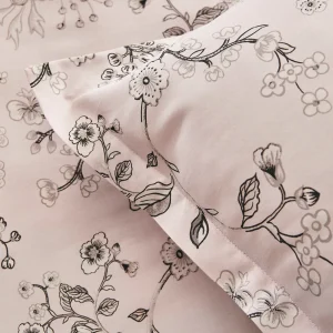 Housse de couette + taie(s) d'oreiller satin de coton - Jardin Secret Rose*Cacharel Hot