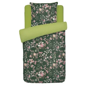 Housse de couette + taie(s) d'oreiller satin de coton - Murmure floral Vert*Rodier Fashion