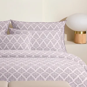 Housse de couette + taie(s) d'oreiller satin de coton - Harmonie végétale Violet clair / Violet clair*Ines by Ines de la Fressange Online