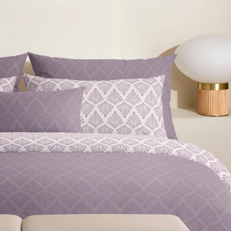 housse_de_couette__taies__3-69.webp Housse de couette + taie(s) d'oreiller satin de coton - Harmonie végétale Violet foncé / Violet clair*Ines by Ines de la Fressange Sale